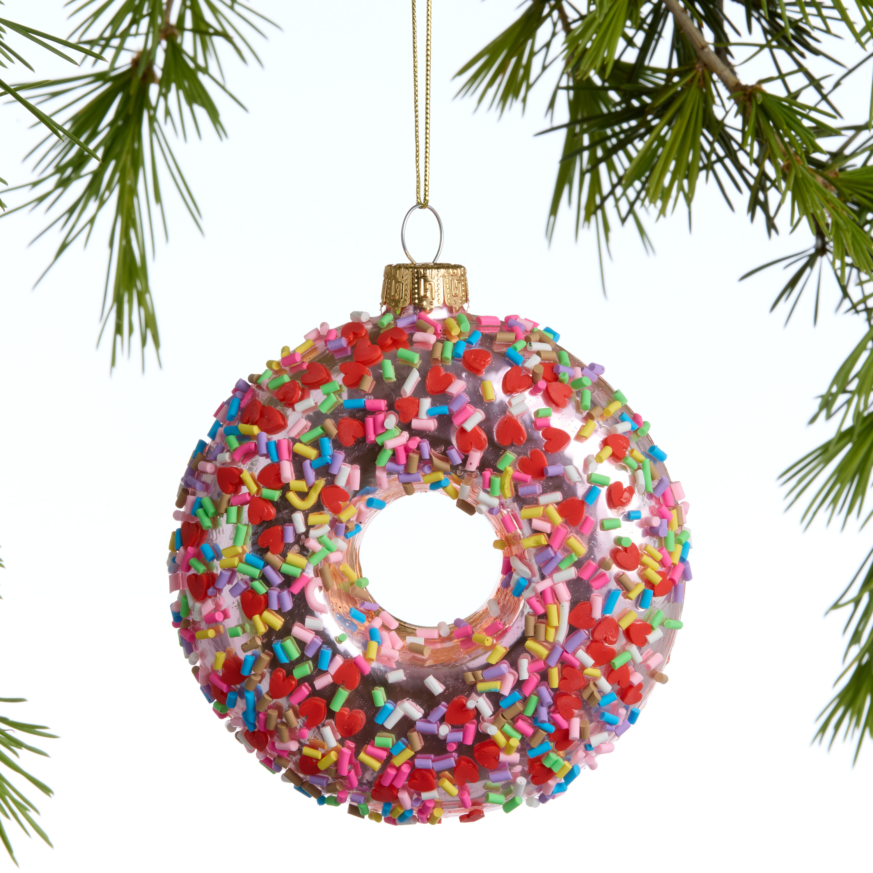 Glass Sprinkle Donut Ornament image number 0