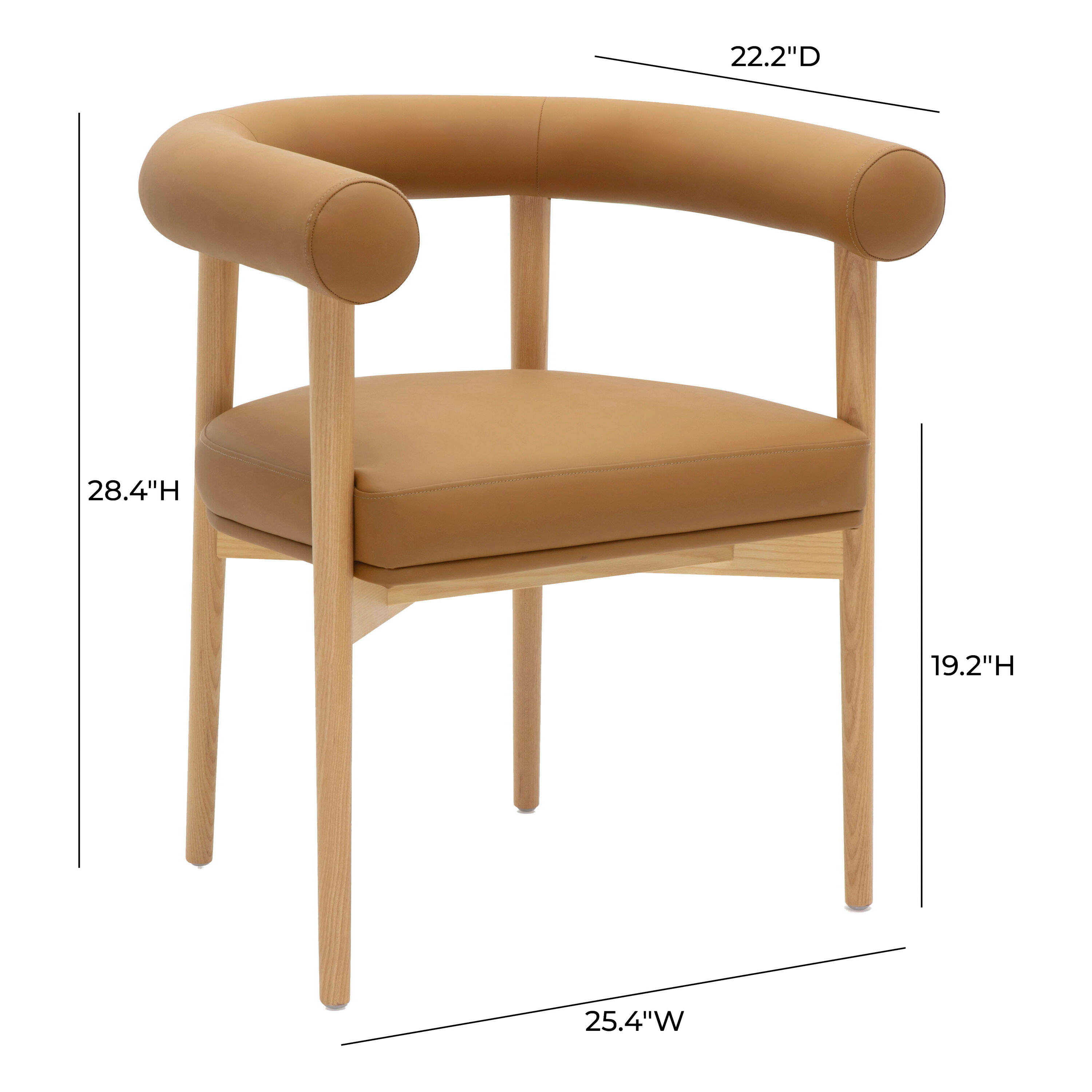 Margolo Faux Leather Curved Back Dining Armchair image number 4