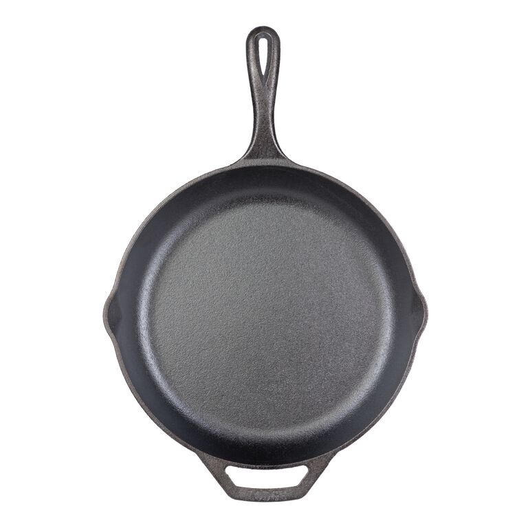 LODGE 12 INCH SEASONED CAST IRON SKILLET WITH HANDLE (SILICONE HANDLE  HOLDER INCLUDED) - Northwoods Wholesale Outlet