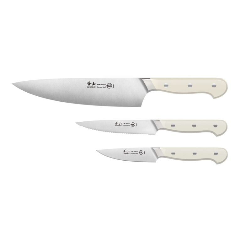 Cooking in Style: 3-Piece Kitchen Knife Set with Tropical Prints & Blade  Guards