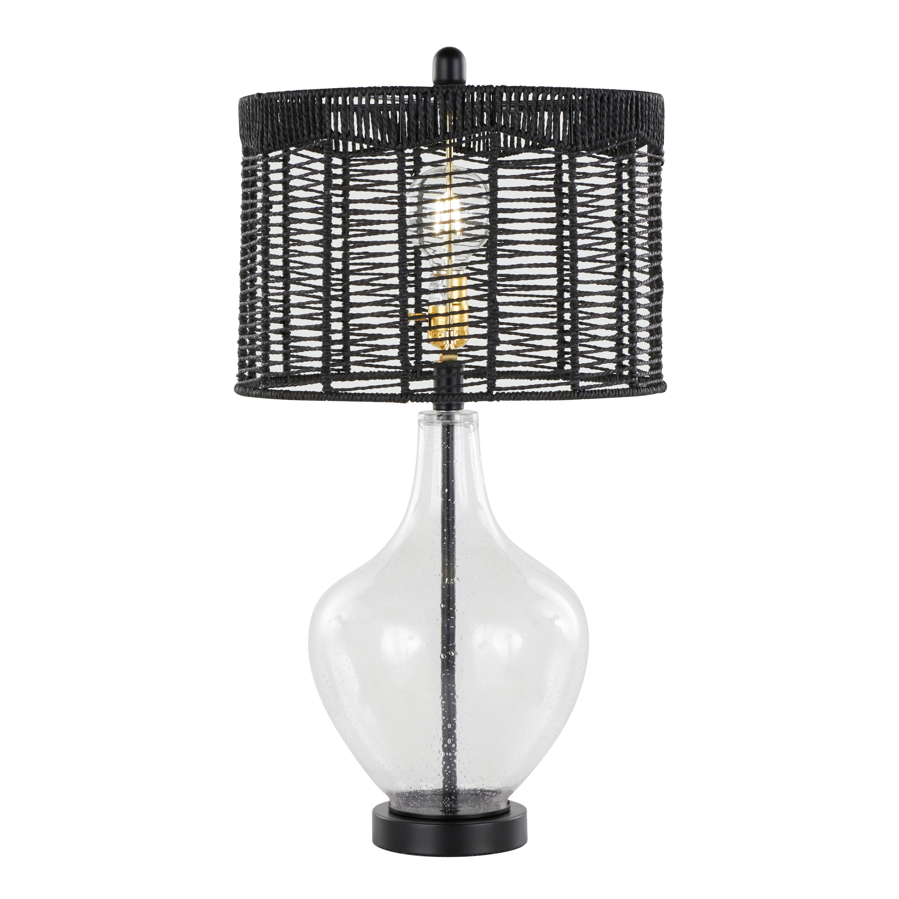 Glass lamp black shade on sale