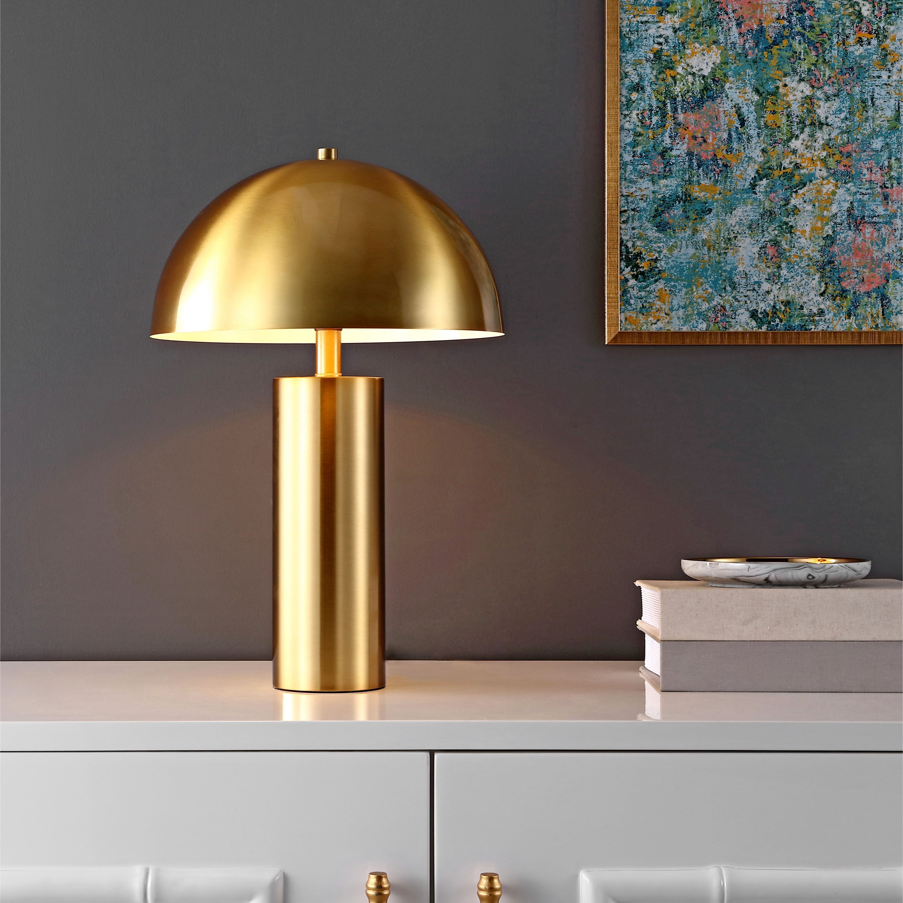 Toby Gold Metal Dome Column Table Lamp by World Market