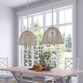 Luna Whitewash Geometric Open Weave Abaca Pendant Lamp image number 1