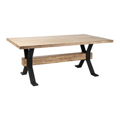 Saga Reclaimed Pine Wood And Iron Dining Table