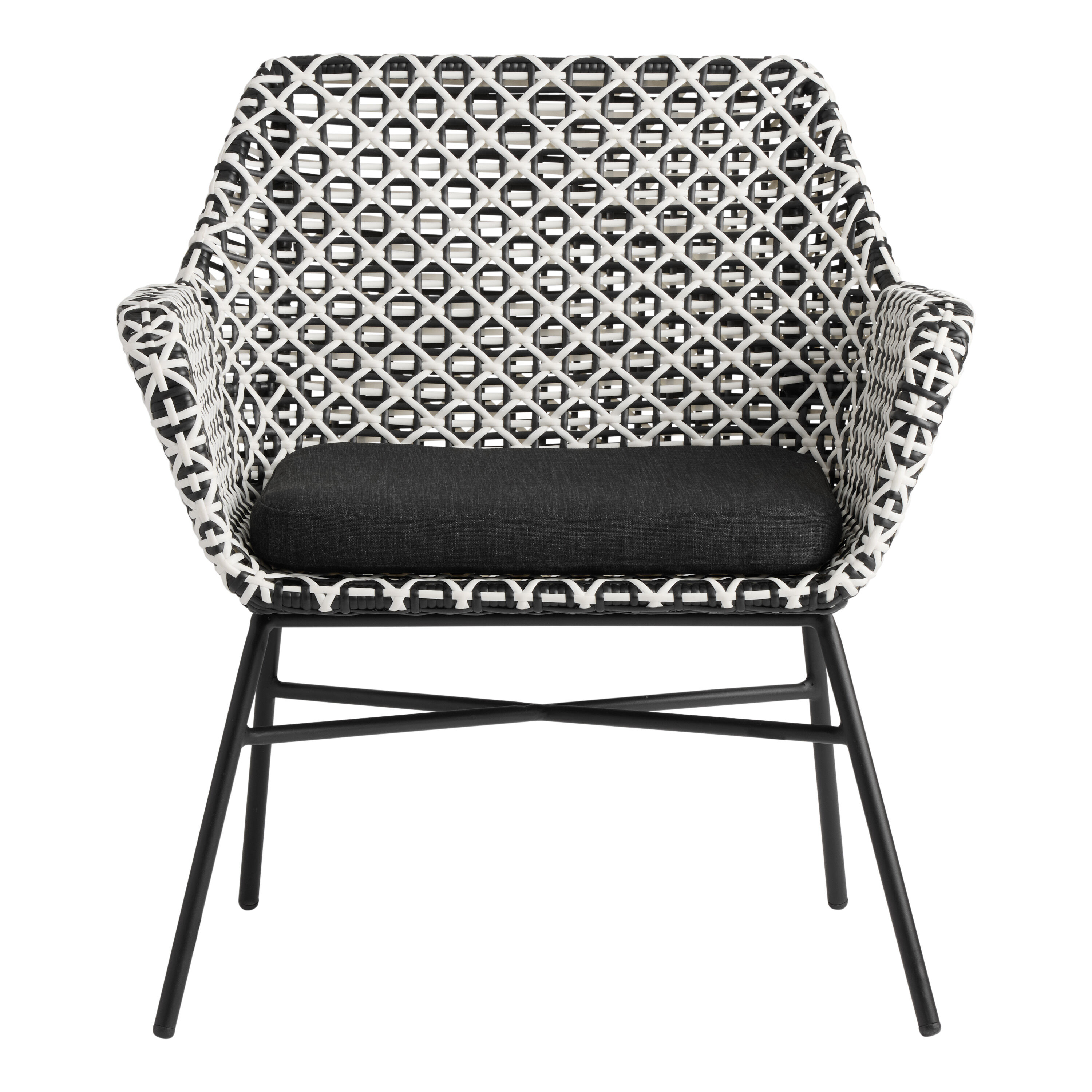 Calabria Black and White All Weather Wicker Outdoor Chair image number 2