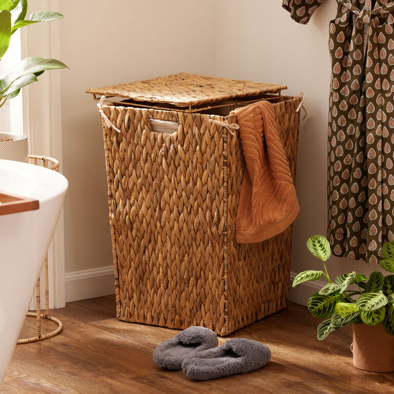 Willa Natural Hyacinth Laundry Hamper with Liner image number 2