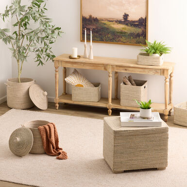 Adira White and Natural Seagrass Basket Collection Adira White and Natural Seagrass Basket Collection