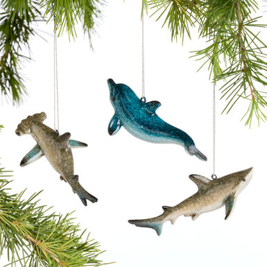 Molded Sea Life Ornaments Set Of 3 Molded Sea Life Ornaments Set Of 3