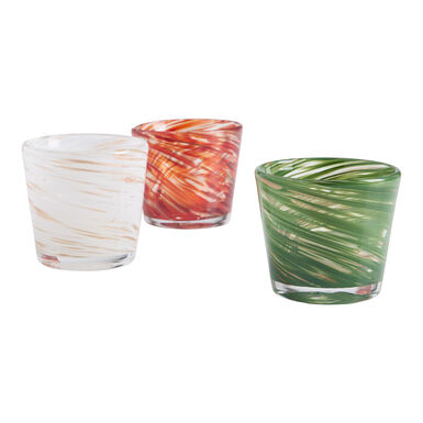 Handblown Swirl Glass Tealight Candle Holder Set of 3 Handblown Swirl Glass Tealight Candle Holder Set of 3