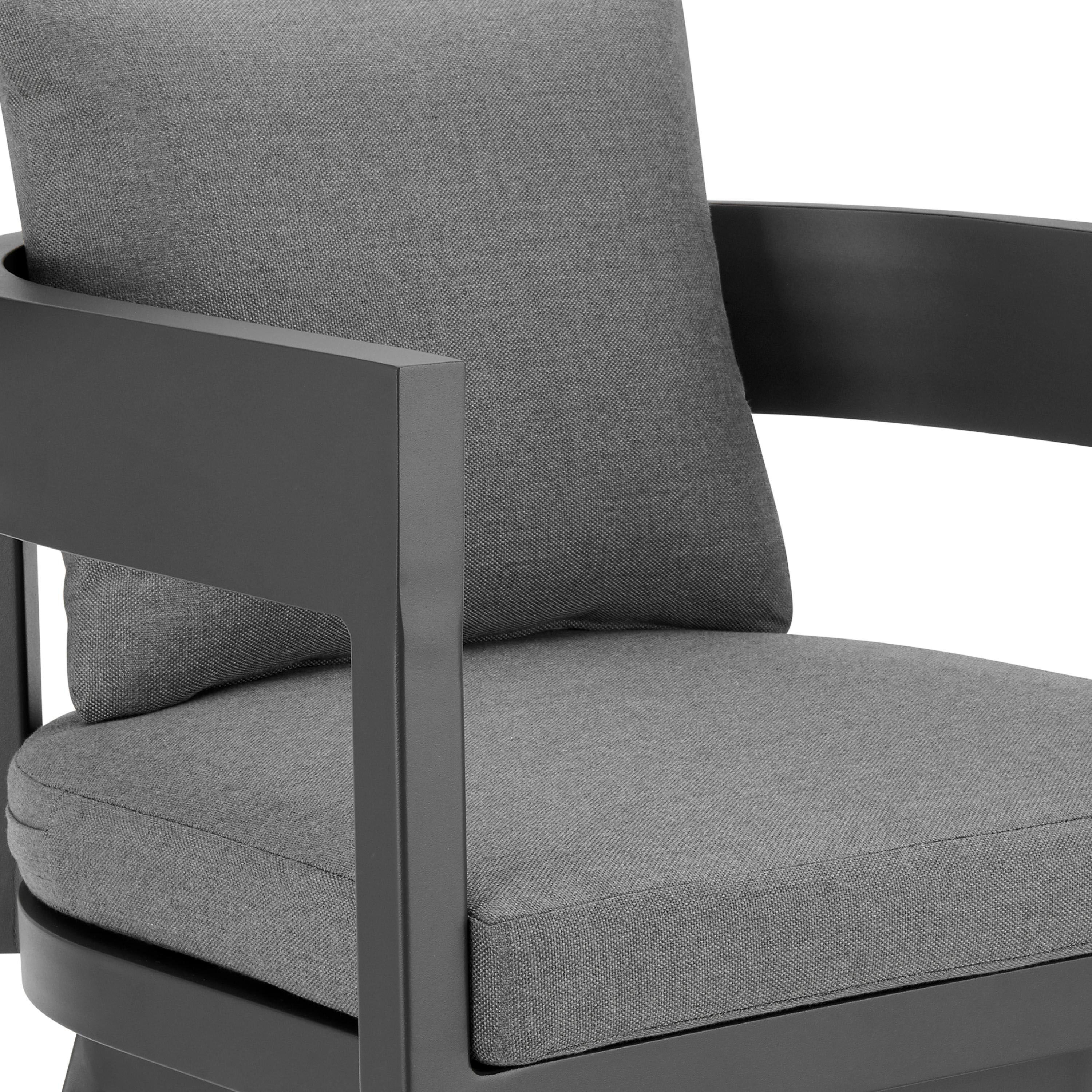 Zagora Gray Aluminum Outdoor Swivel Stool image number 4