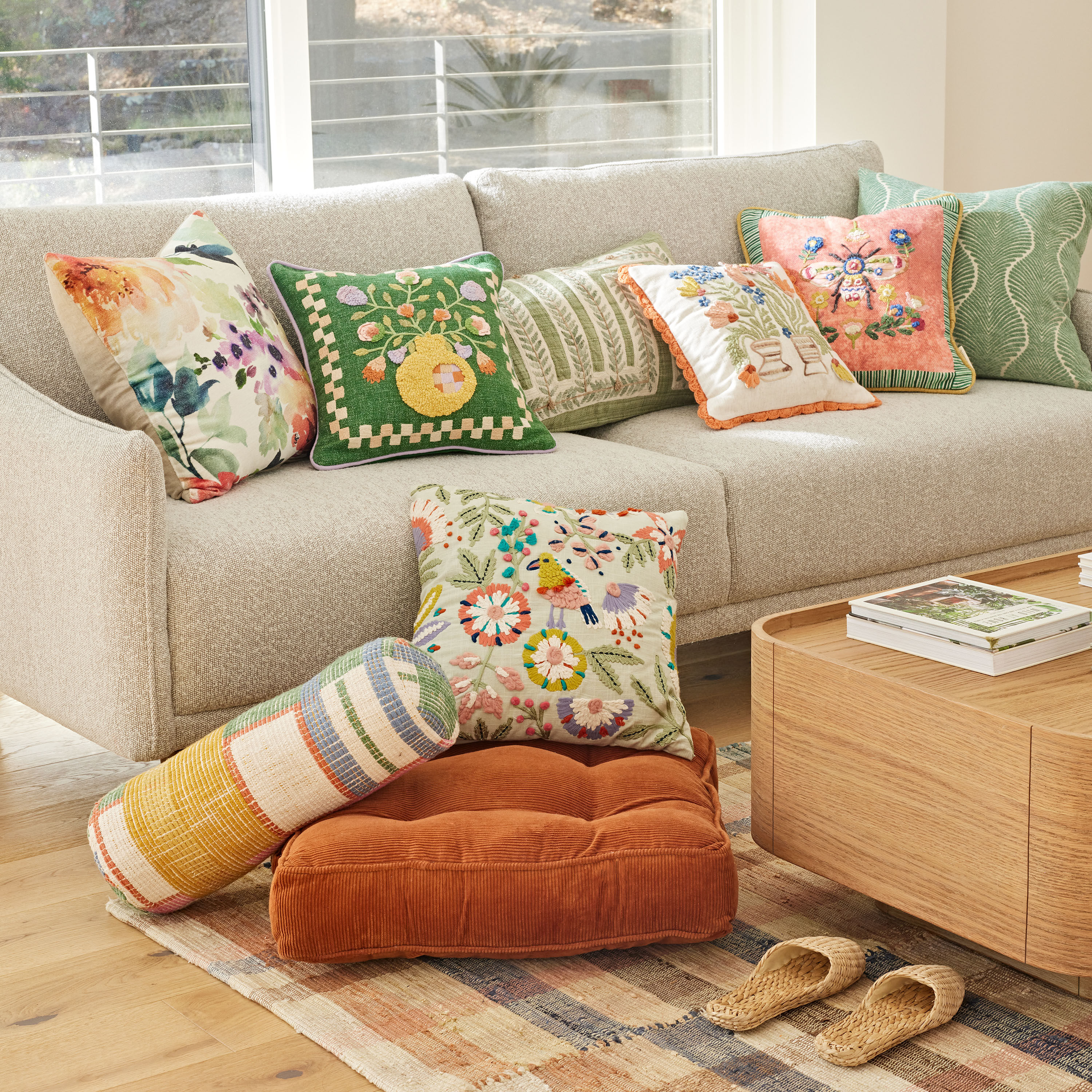 Green outdoor lumbar pillows cheap