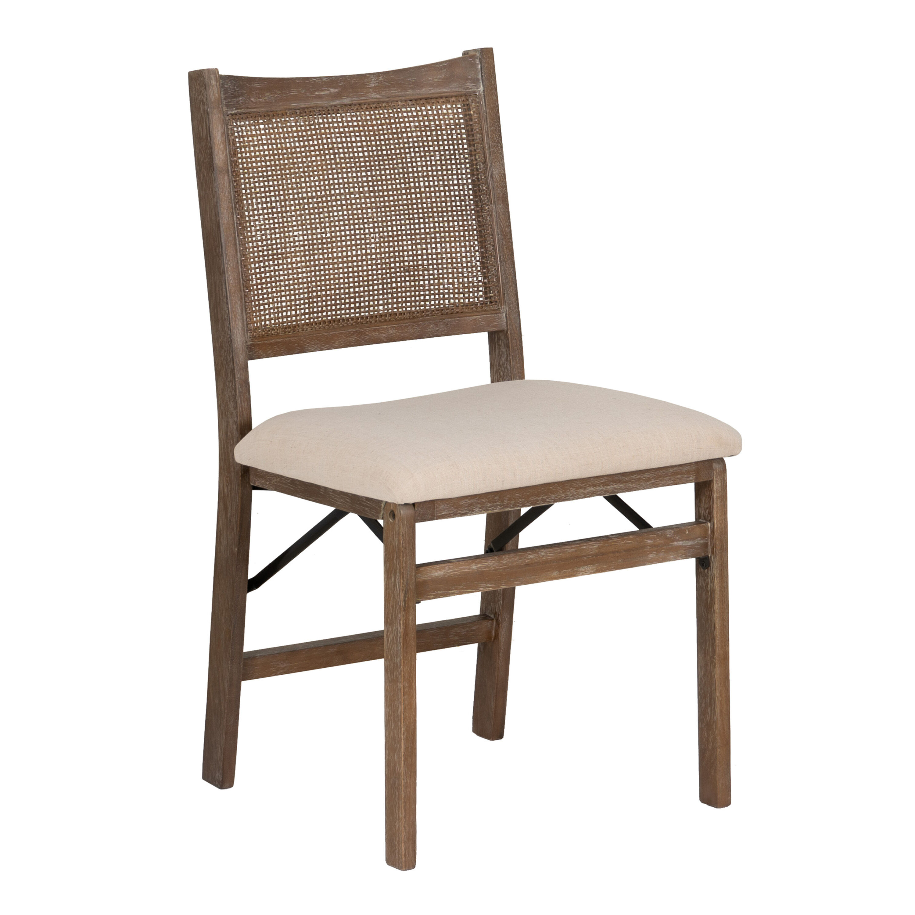 Warren Wood and Rattan Cane Folding Dining Chair image number 0