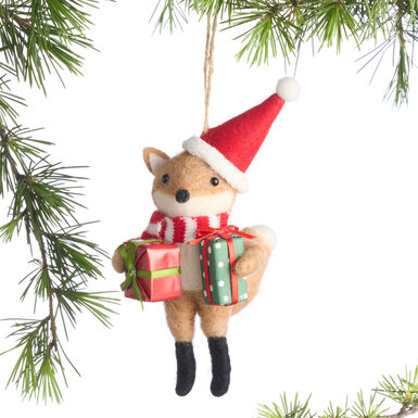 Wool Fox with Gifts Ornament Wool Fox with Gifts Ornament