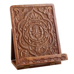 Hand-Carved Wood Tablet Stand