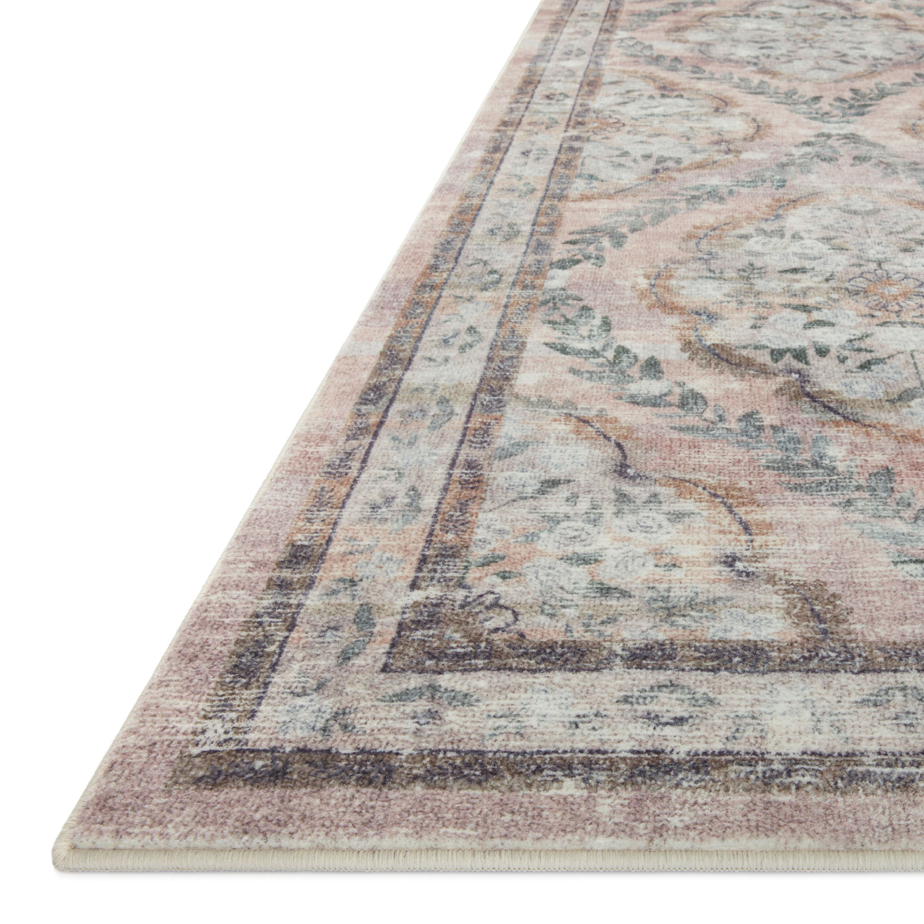 Rifle Paper Co. x Loloi Blush Courtyard Floral Area Rug image number 2