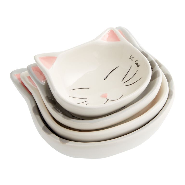 Cat Measuring Spoons, Ceramic Baking Cat Decor, Cute Baking Supplies, Spoon  Baking Measuring, Housewarming Gift Basket 