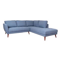 Campbell Indigo Blue Right Facing 2 Piece Sectional Sofa