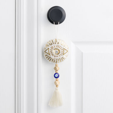 Gold Evil Eye Beaded Embroidered Door Hanger Decor Gold Evil Eye Beaded Embroidered Door Hanger Decor