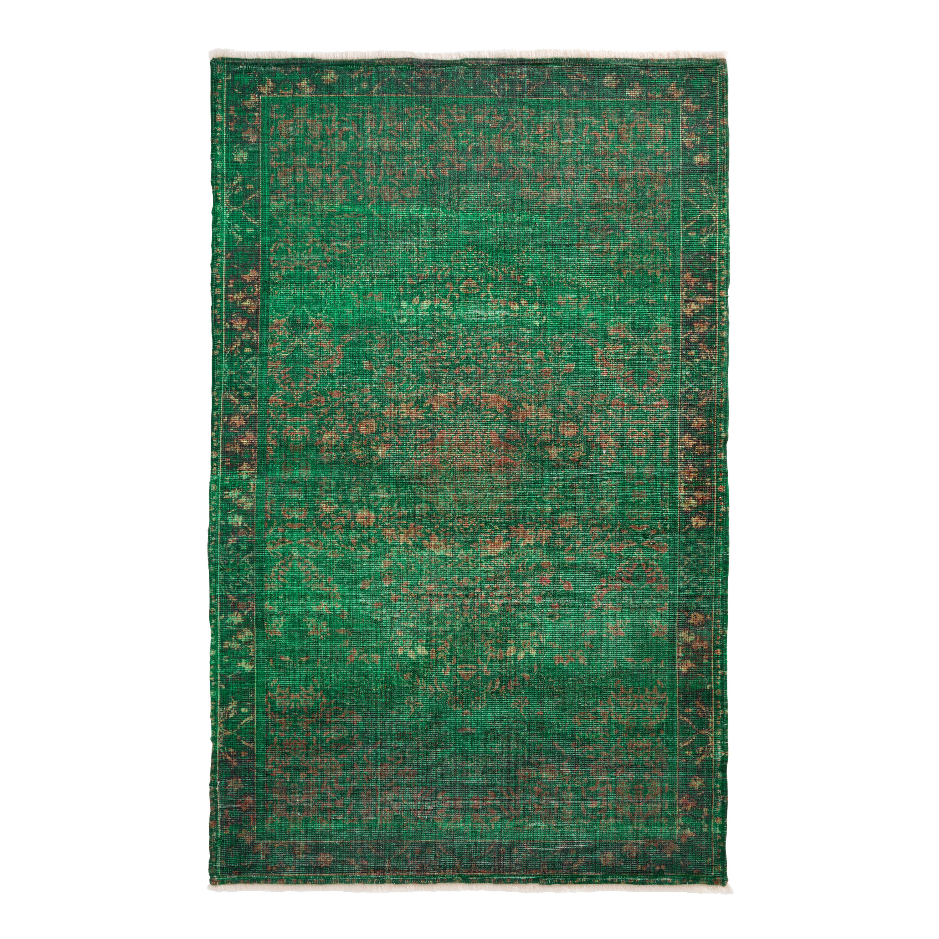 Green Overdyed Wool and Recycled Polyester Area Rug image number 0