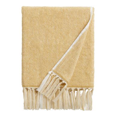 Azure Mustard And White Marled Bath Towel Azure Mustard And White Marled Bath Towel