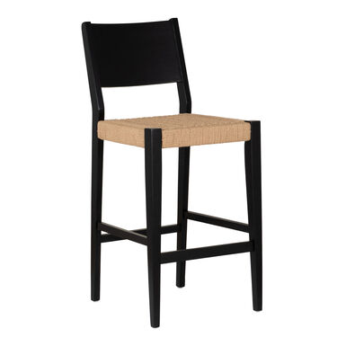 Cranwood Black Wood and Rope Barstool 2 Piece Set Cranwood Black Wood and Rope Barstool 2 Piece Set