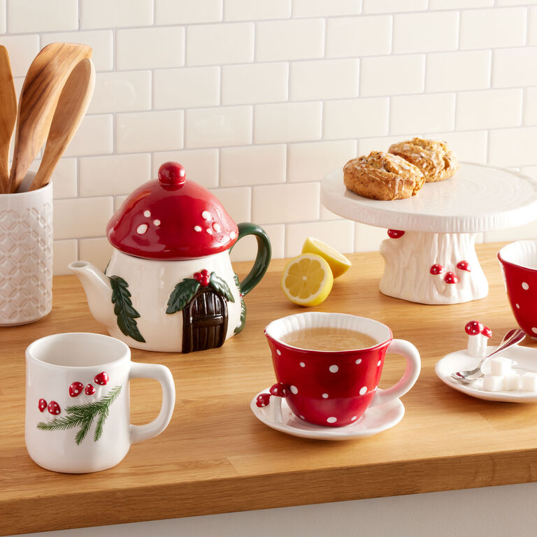 Red Vanilla Every Time White Espresso Cup and Saucer (Set of 6)