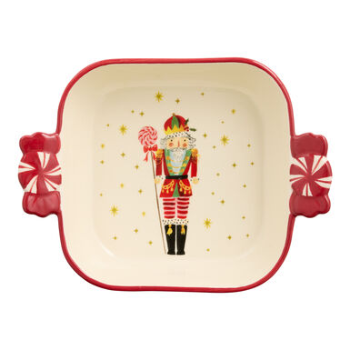 Square Ceramic Jingle Mingle Nutcracker Baking Dish Square Ceramic Jingle Mingle Nutcracker Baking Dish