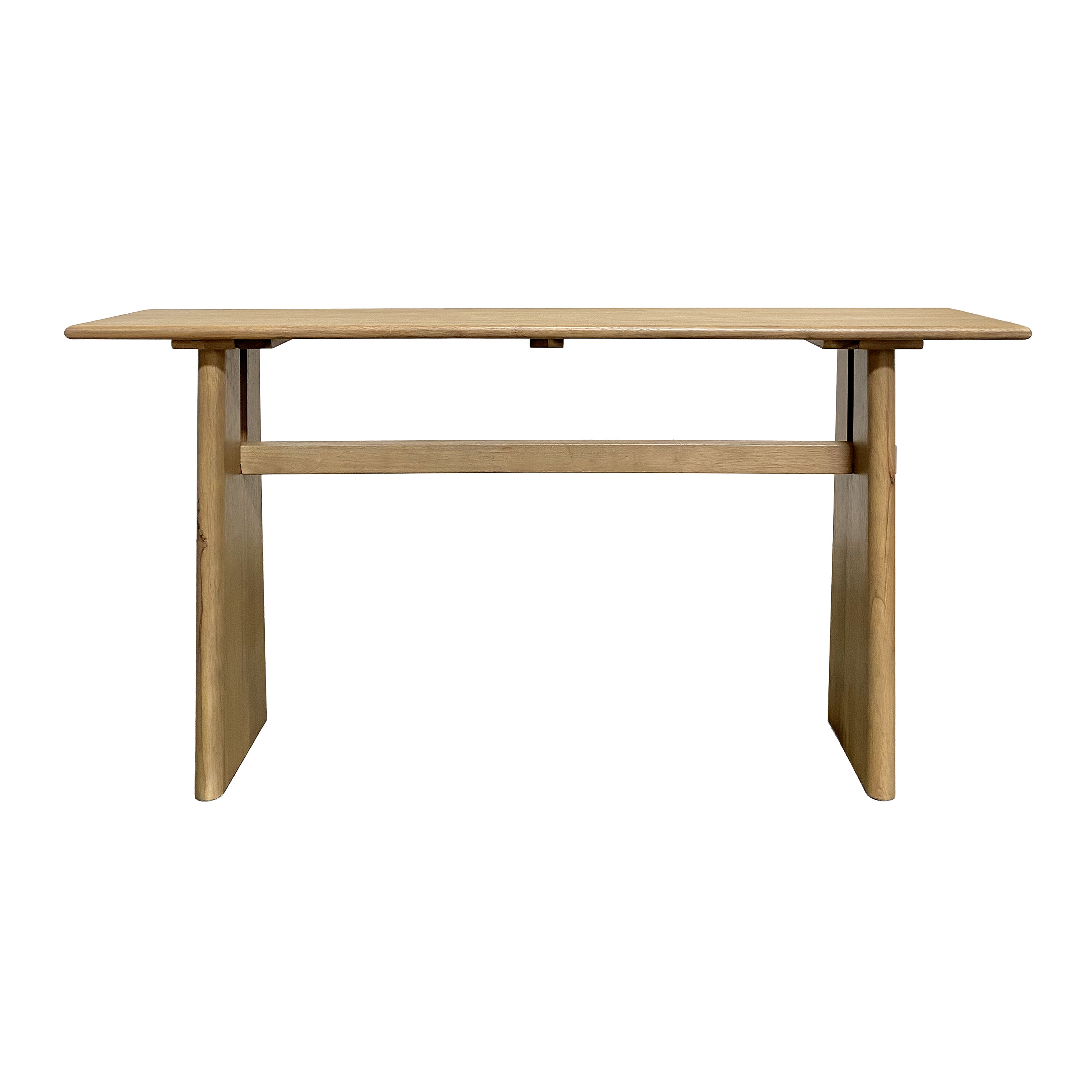 Isabelle Weathered Timber Pedestal Leg Trestle Console Table image number 1
