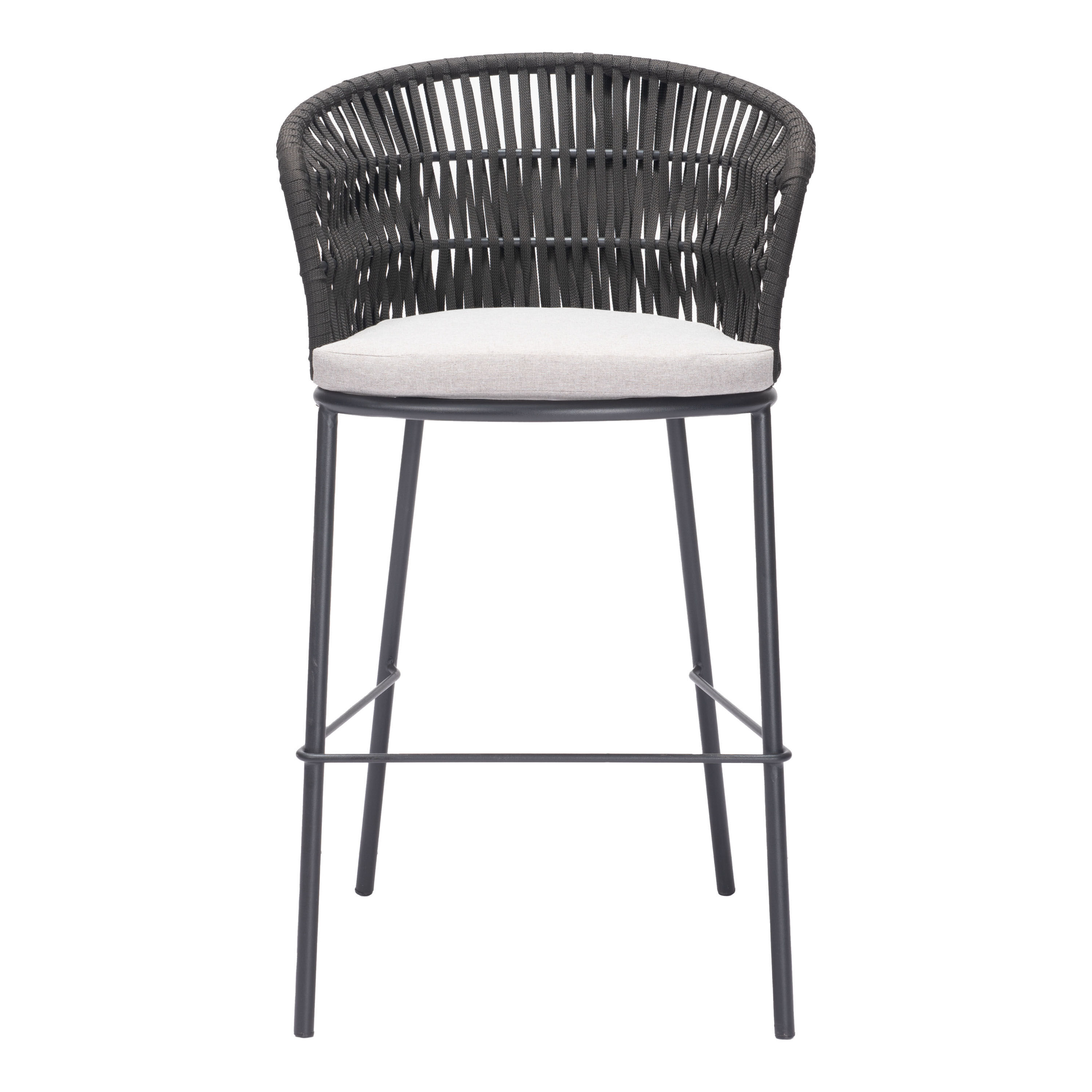 Luanda Rope and Metal Outdoor Barstool 2 Piece Set image number 2