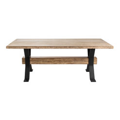 Saga Reclaimed Pine Wood And Iron Dining Table