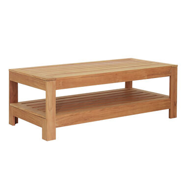 Briony Teak Wood Outdoor Coffee Table with Shelf Briony Teak Wood Outdoor Coffee Table with Shelf