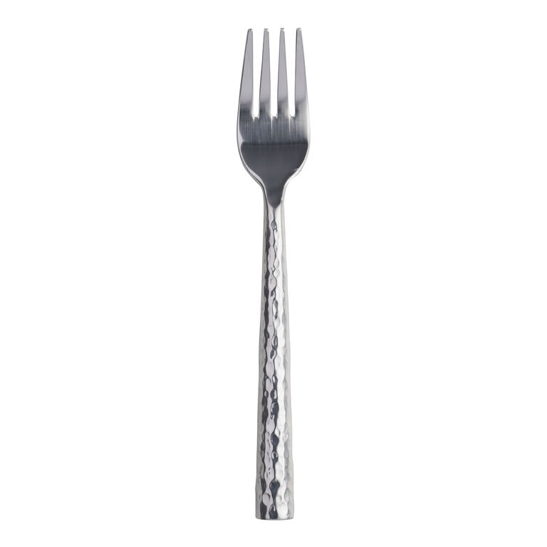 Hammered Stainless Steel Salad Forks Set of 4 image number 1