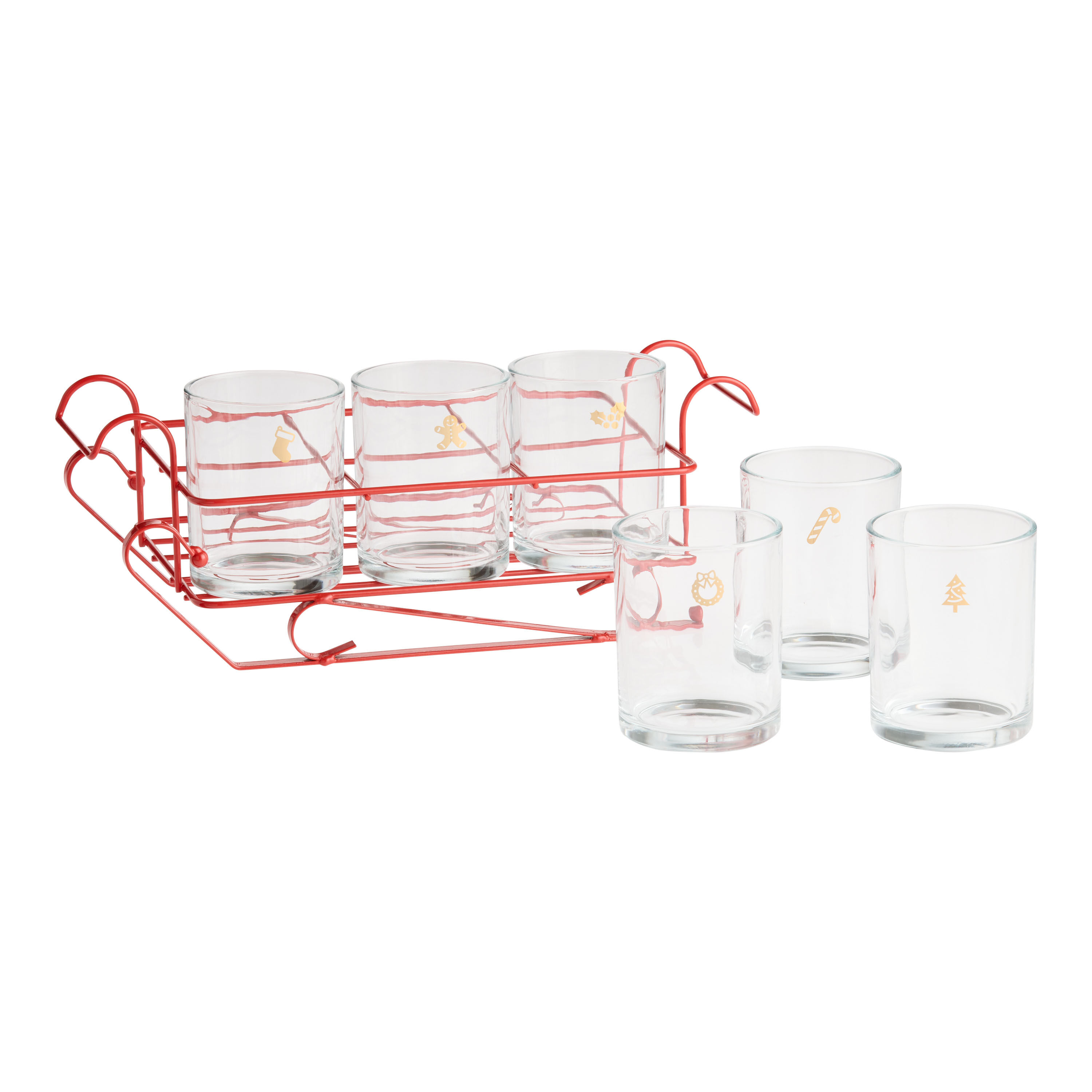 Holiday Icon DOF Glasses and Red Sleigh Caddy Set image number 0