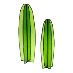 Green Stained Glass Cactus Decor