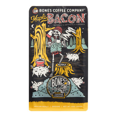 Bones Maple Bacon Ground Coffee 12 Oz. Bones Maple Bacon Ground Coffee 12 Oz.