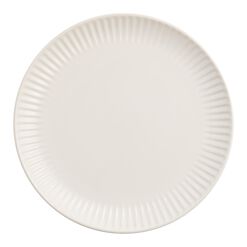 White Whittle Ribbed Dinner Plate