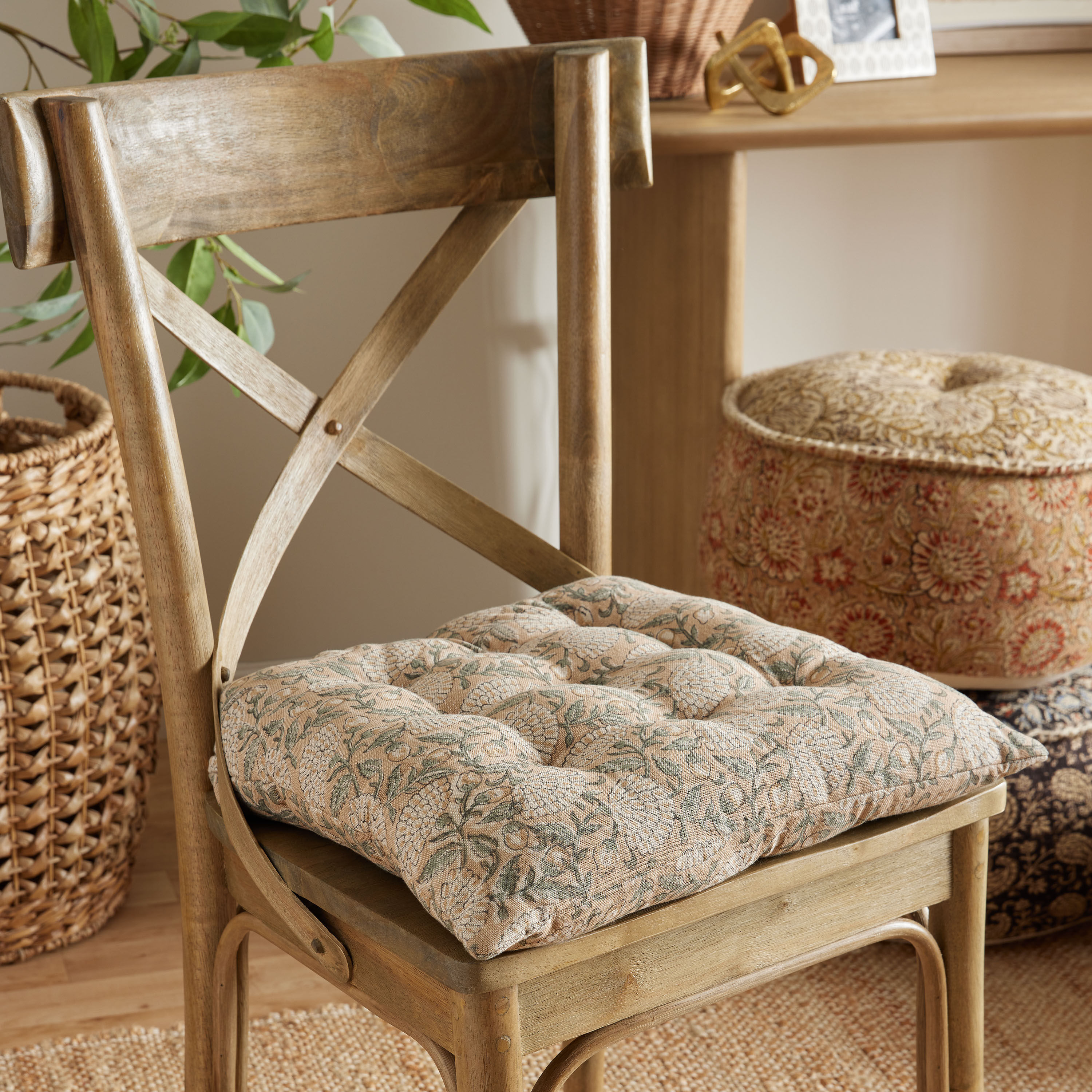 Floral Jaipur Block Printed Chair Cushion World Market