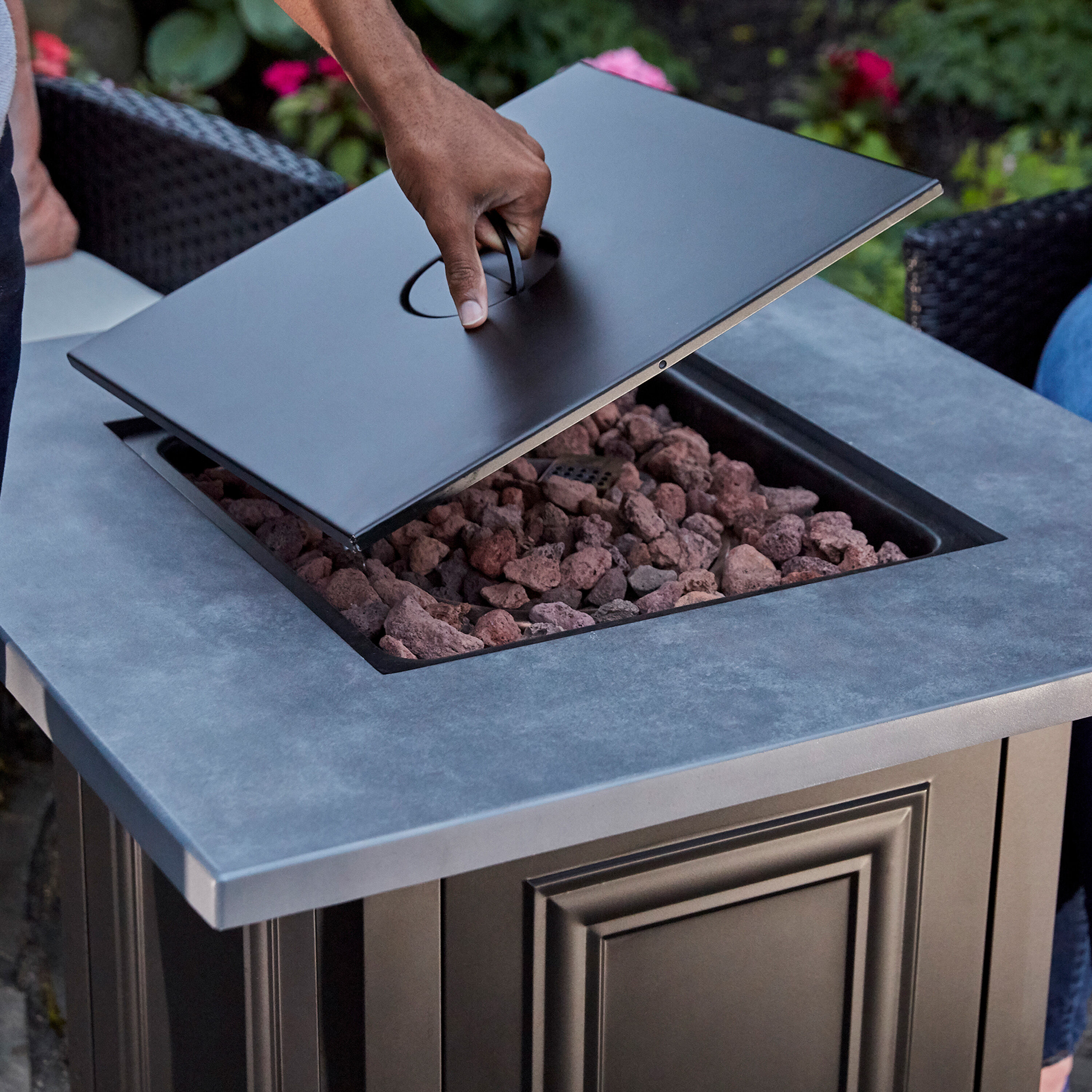 Faux concrete shop propane fire pit