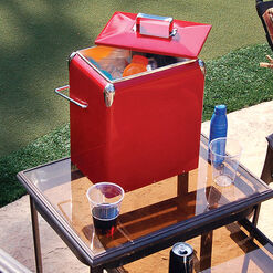 Retro Legacy Red Stainless Steel Drink Cooler