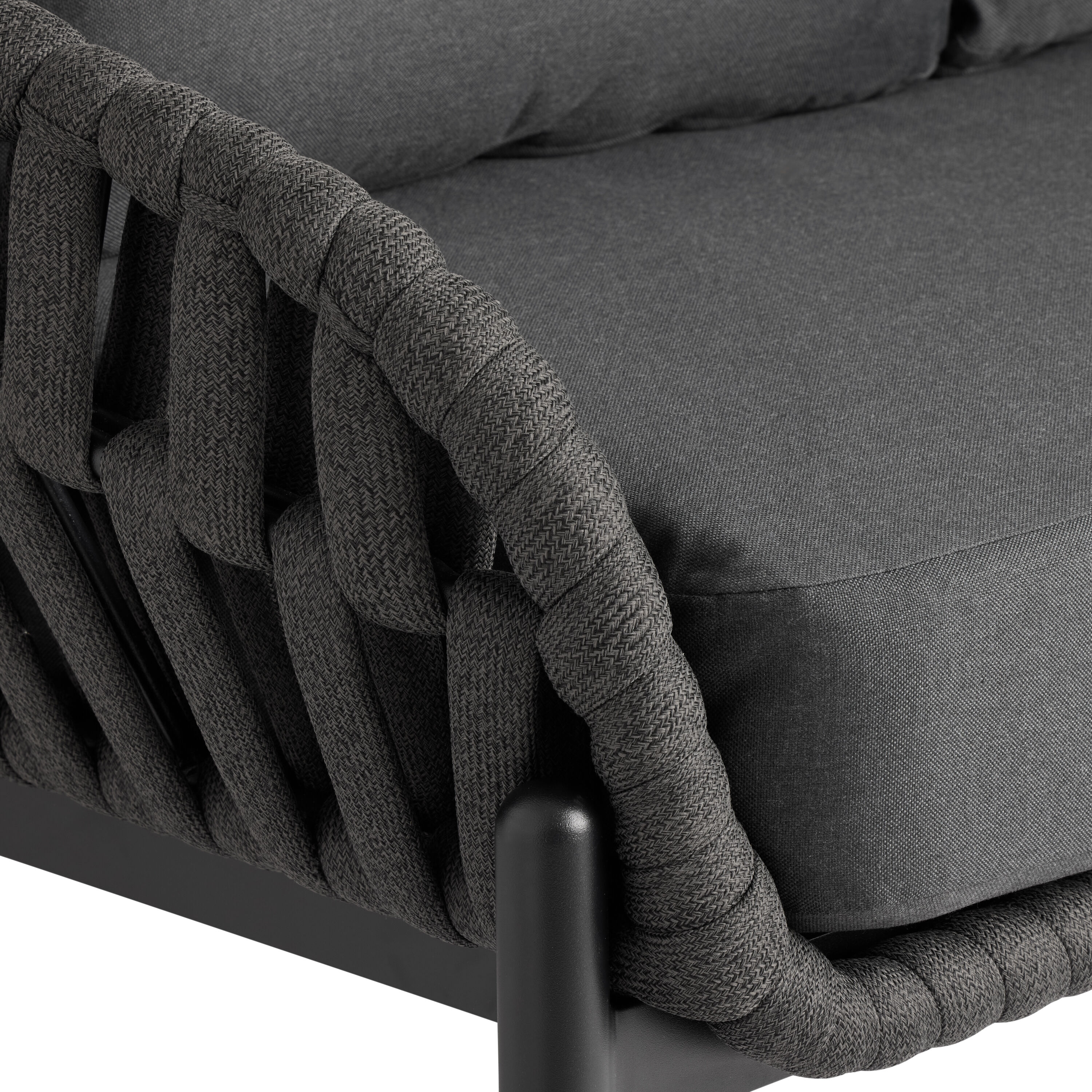 Laguna Dark Gray Rope Curved Back Outdoor Seating Collection image number 3