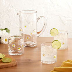 Daisy Inlay Double Old Fashioned Glass