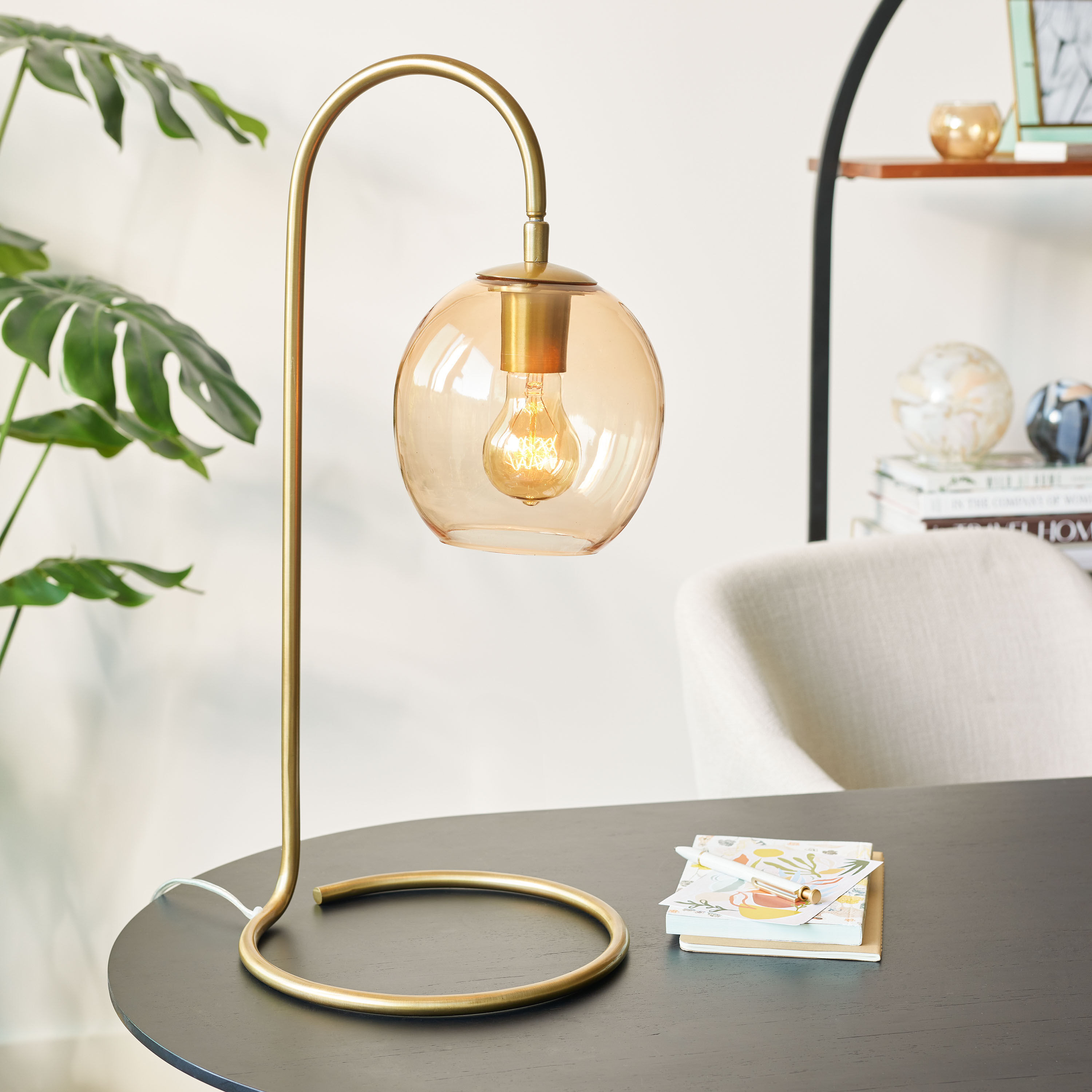 Gold and blush lamp top