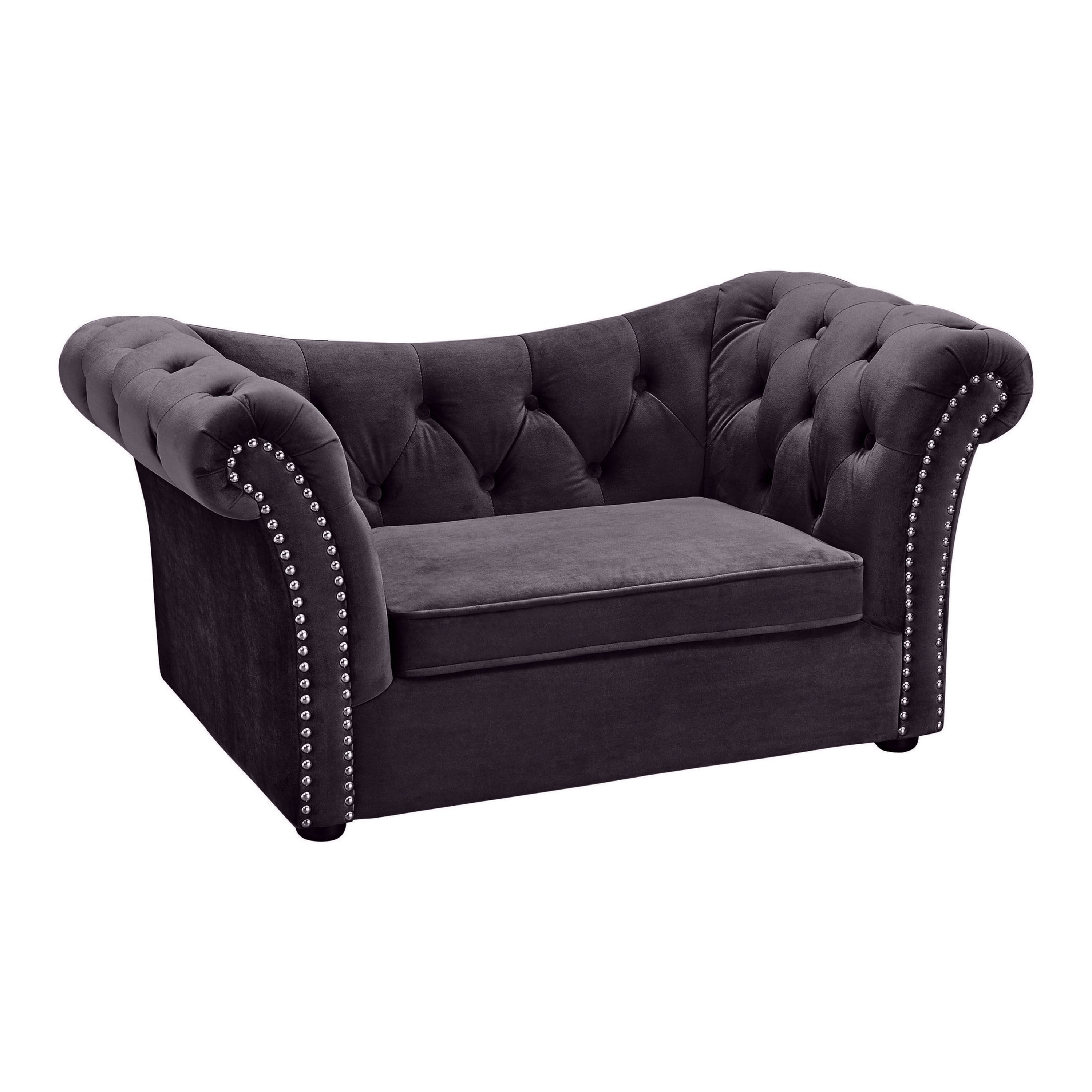 Louie Velvet Tufted Sofa Style Upholstered Pet Bed by World Market