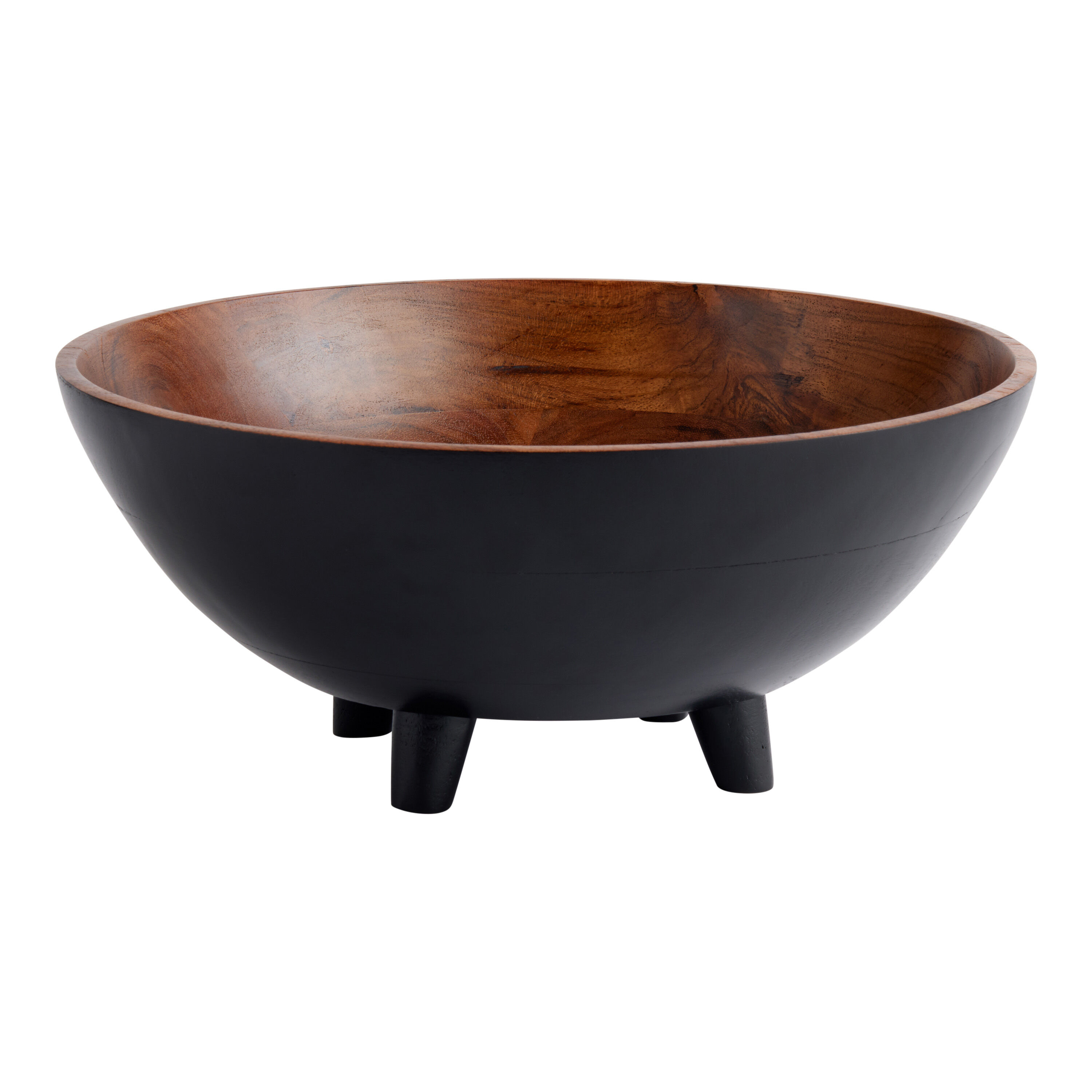 Neha Two Tone Acacia Wood Footed Serving Bowl image number 0