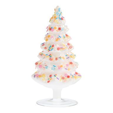 Iridescent Glass Tree Decor with Candy Sprinkles Iridescent Glass Tree Decor with Candy Sprinkles