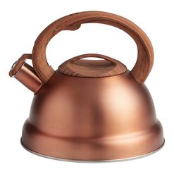 Brushed Copper Tea Kettle With Rubber Base