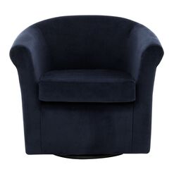 Ward Velvet Roll Arm Upholstered Swivel Chair