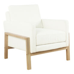 Arthur Cream Boucle Exposed Wood Upholstered Chair