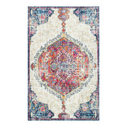 Maria Ivory and Red Medallion Area Rug