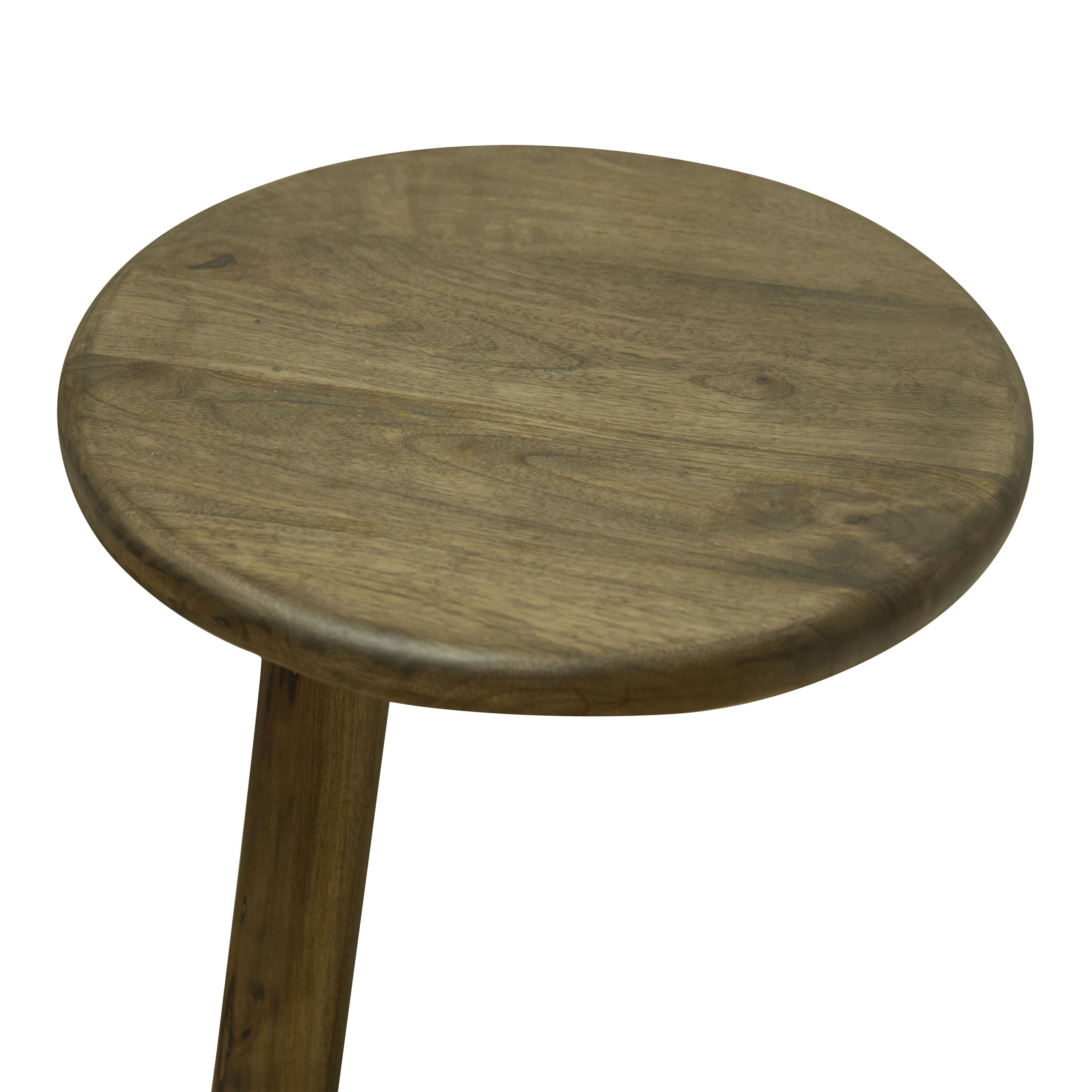 Ihita Round Light Brown Wood C Shaped Side Table image number 4